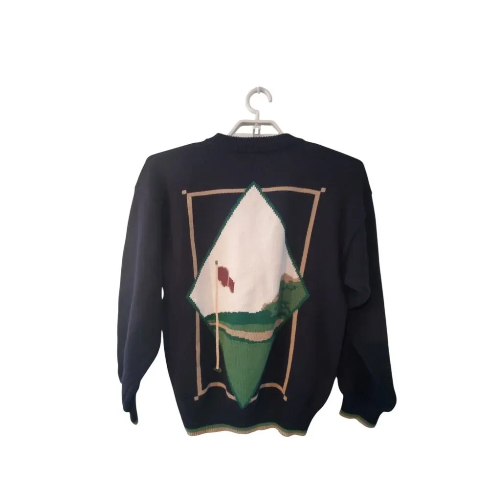 Golf Classics Savile Row sweater mens size Large navy cotton double sided